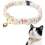 【超軽量 シュシュ首輪】猫用 首輪 子猫・成猫対応 軽量 セーフティバックル付き 安全設計 日本製 ストレスフリー リバティ生地使用 Liberty 花柄 おしゃれ 可愛い Nonbillie（ノンビリー） (EMMA AND GEORGINA（エマ・アンド・ジョージーナ）ピンク, Ｓサイズ)