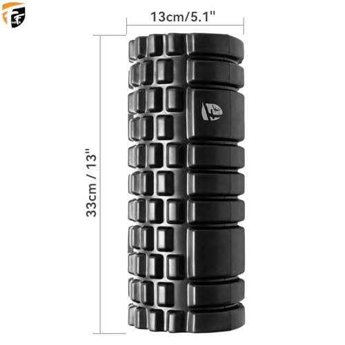 Image of FirstFit Foam Roller for Deep Tissue Muscle Massage Exercise Fitness and Pain Relief Equipment-Black