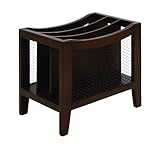 Couleur : marron Deco 79 Bois Métal Magazine Holder, 15 par 33 cm