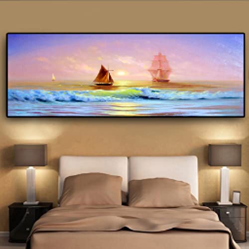 Voilier vague peinture sur toile avec impression haute definition grand format