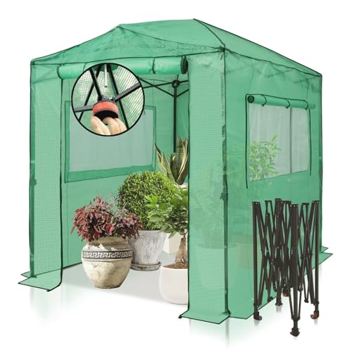 EAGLE PEAK 8x6 Portable Walk in Greenhouse, Pop Up...