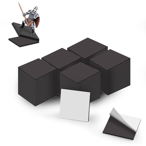 Miniature Magnetic Self-adhensive Square Bases for Wargames Flexible Sticky Magnets (Square 25 * 25mm-100pcs)