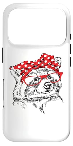 Cute Funny Womens Red Bandana Glasses Raccoon Lover �X�}�z�P�[�X iPhone 17 Pro �p