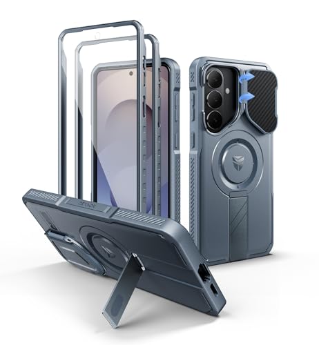 Image of Dexnor for Samsung Galaxy S26 Plus Case with Camera Cover & Adjustable Kickstand & Screen Protector, Compatible with MagSafe, Rugged Shockproof Bumper Cases Magnetic Protective Cover(2026),Navy Blue