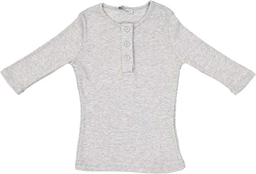 KIKI RIKI Girls Ribbed 3/4 Sleeve Henley T-Shirt - 28673
