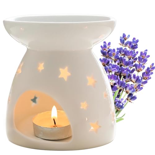 YHSKJCD Quemador Aceites Esenciales, Lámpara Perfumada de Noche, Horno de Aceite de Esencia de Cerámica para Dormitorio, Sala de Estar, Oficina, Hotel
