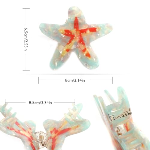 Starfish Claw Clip,Pure Manual Craftsmanship for Splicing Acetate Hair Clips for Women Personalized Ocean Animal Acetate Hair Claw