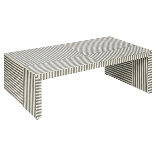 RUDRAKSHA CORPORATION Bone Inlay Coffee Table Handmade Indian Accent Table