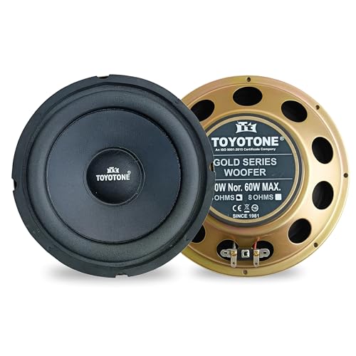 Image of TOYOTONE 8 inch Inch Gold-Series Stereo HI-FI Woofer Speaker | Copper Coil | Impedance 4 Ohms | 90 * 17MM Magnet | 40 Watt Nominal | 60 Watt Maxx Power for Car and Home Audio System