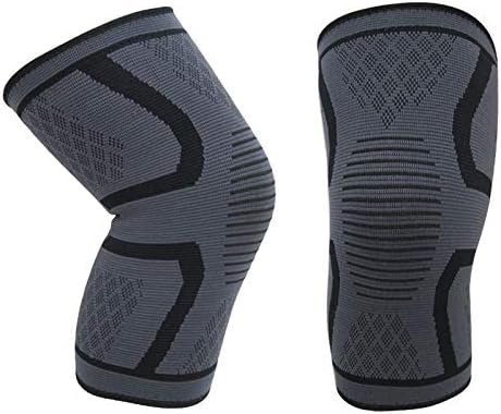 Knee Support Compression Sleeve for Running, Arthritis, ACL Meniscus, Tear, Sports, Joint Pain Relief and Injury Recovery for Men & Women, 1 Pair Large Knee Brace