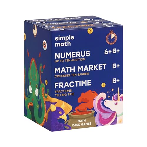 Image of Math Card Games Bundle for Kids 6+ & 8+ | 3 Games Included | Fun & Education | Help to Build Math, Focus and Logic | Recommended by Teachers | 2-6 Players | 10 min Playtime (Math Card Bundle)