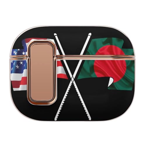 America and Bangladesh Bangladeshi Flag Pro 2 Bluetooth Earphone Buckle Generation Case Slim Pro Lock Case Protective Cover for Women Men