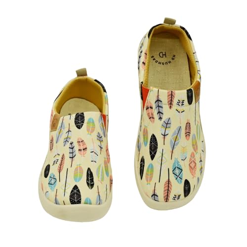 Image of Slip on Canvas Art Shoes Loafer Ladies Travel Painted Travel Shoes (White Feather, Adult, Women's, 6, Digital
