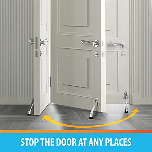 Door Stopper - 2 Pack 4 Inch Door Stop, Door Stops Kickstand, Door Stopper Hinge, Non-Slip Rubber, Metal Door Stopper, Door Holder, Door Stoppers #TOP4