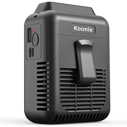 Koonie Portable Waist Fan, 5200RPM Strong Airflow 23H Working Time Hands-free Necklace Fan, Battery Powered 3-Speed Personal Fan 8000mAh for T-shirts, Jacket, Clothes, Fishing, Gardening, Climbing