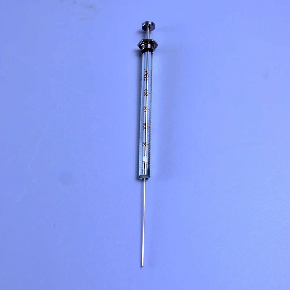 Labor-Mikroinjektor 0,5/1/2/5/10/25/50/100/250/500/1000uL Glasspritze mit scharfer Nadel for Gaschromatograph(500uL)