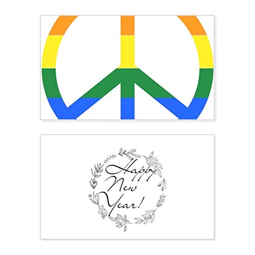 Tarjeta conmemorativa de Año Nuevo LGBT con mensaje Rainbow Gay Lesbian