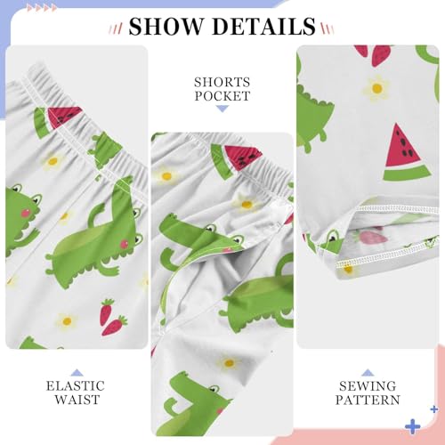 ZZXXB Crocodile Watermelon Boys Long Pants Soft Trousers Elastic Waist Kids Lounge Bottoms with Pockets S-XL4