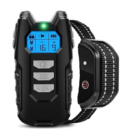 DJXIK Dog Training Collar Remote Control Dog Training Collar Rechargeable Training Collar with Strong Vibration, Beep, Waterproof Dog Collar, 300 Meters Remote Range, Adjustable Vibration Levels,B