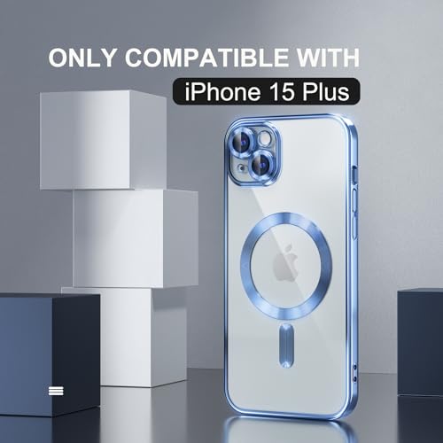 Image of Misea Magnetic for iPhone 15 Plus Case Compatible with MagSafe Light Blue