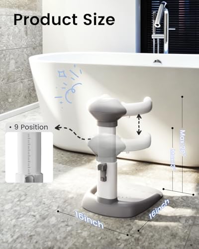 Image of COOSEYA Baby Bath with Shower Stand Support|Anti-Pinch Soporte para Banera de Bebe Adjustable Shower Tower and Anti-Slip for Toddler Standing Up Themselves,Ideal Gift for Infants 6-36 Months