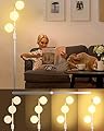 Lightdot Dimmable (Brightness Adjustable) Globe Floor Lamp, White Pole Standing Lamps with 3PCS 3000K G9 Bulbs, Mid Century Modern Floor Lamp for Living Room