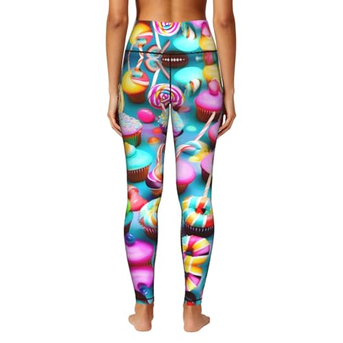Leggings con estampado de donas y bolsillos antigoteo 4