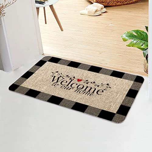 Miniatura 4 de VAKADO Tapete de bienvenida de otoño al aire libre para puerta delantera, entrada, aula, granja, tapete con parte trasera de goma antideslizante,