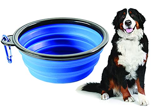 PARENCE - Gamelles de Voyage pour Chien et Chat, Pliable en Silicone / Certifié sans composant Volatile gamelle de Transport (Bleu)