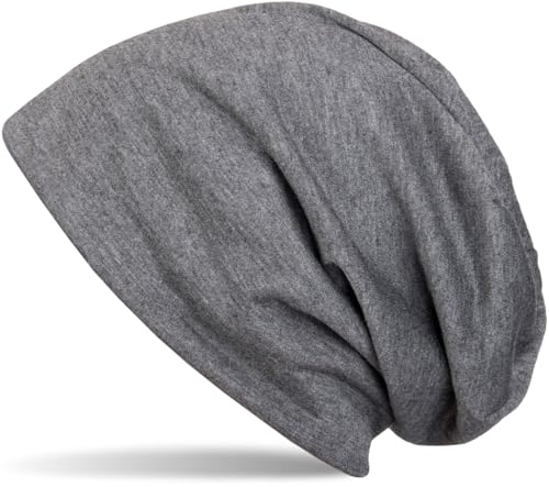 styleBREAKER Classic Beanie hat, Summer, Light, Unisex 04024018, Colour:Mottled Dark Grey