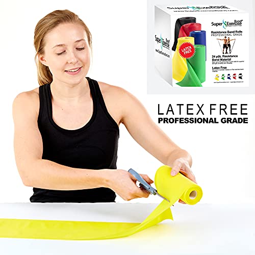 Super Exercise Band Strengthen, Stretch & Shape-Anywhere, Anytime Yellow 24 Yard Roll – Beginner Level 1 #TOP1