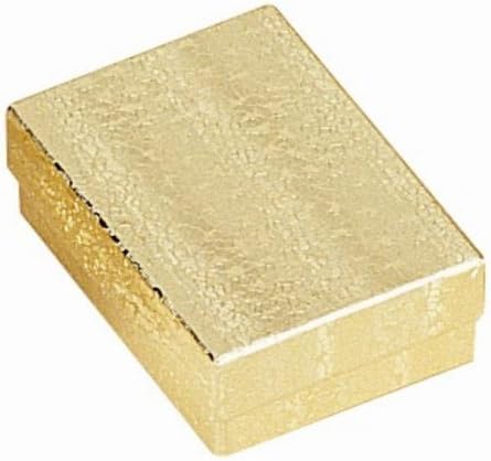 100 cajas rellenas de algodón, 2 1/8 x 1 5/8 x 3/4 pulgadas, color dorado, tamaño #11