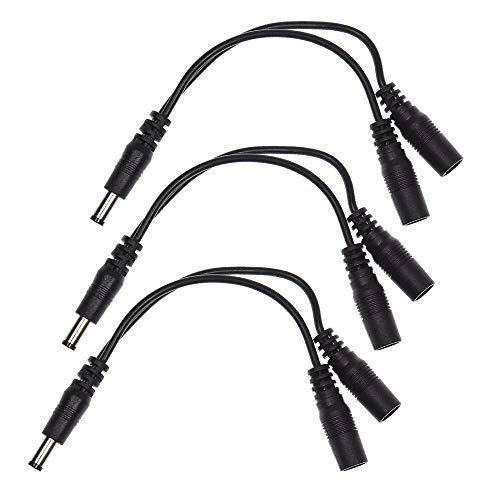 Voodoo Lab Cable 2.1mm Output Splitter Adaptor Male-Female/Female 3 Pack Bundle