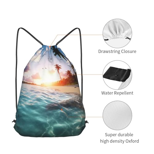 Drawstring Bag for Women Lightweight Sports Gym Bag Beautiful Beach Soccer Backpack for Travel4