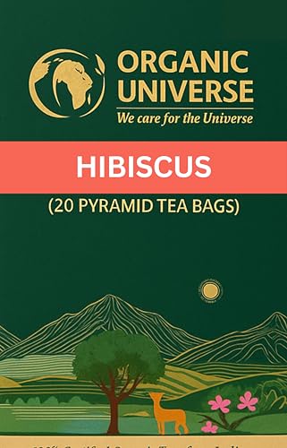 Image of ORGANIC UNIVERSE Premium Organic Hibiscus Tea I Whole Leaf Tea | 20 Pyramid Herbal Tea Bags | Caffeine Free | 100% Organic Ingredients