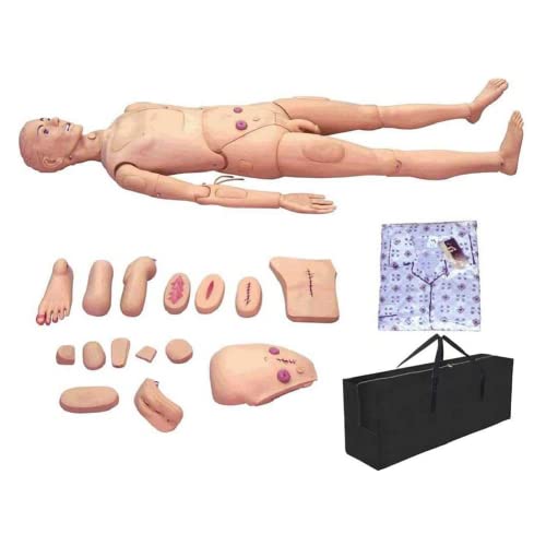 TWFJEL PVC Patientenpflegepuppe Männer und Frauen Austauschbares Training HLW-Simulator zum Medizinische Krankenpflege Trainingspuppe, 170cm Lebensgröße Cover