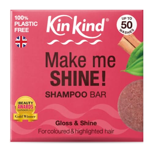 KinKind Shampoo Bar - Make Me SHINE! Solid Shampoo Bar for Highlights & Coloured Hair | Natural Shampoo Bar, Travel Shampoo, Solid Shampoo Bars for Hair UK | Up to 50 Washes - Vegan & Cruelty-Free