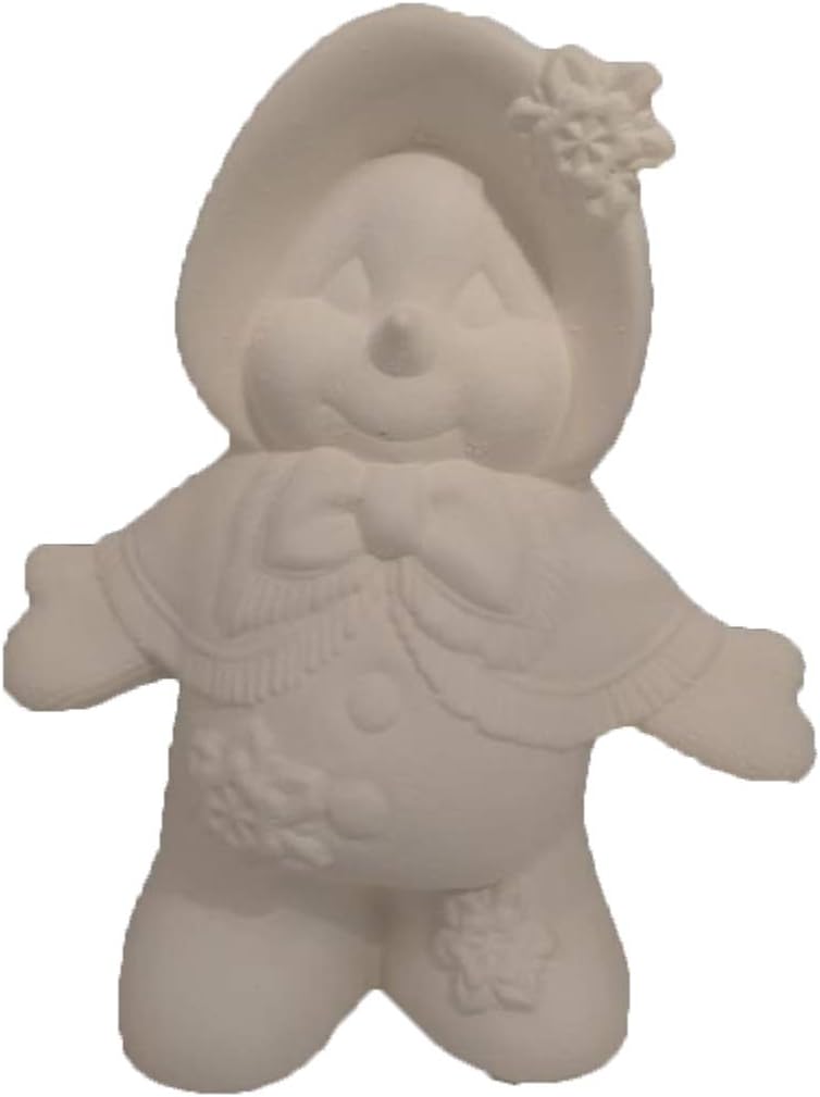 CM Snow Lady 9" Ceramic Bisque, Ready to Paint