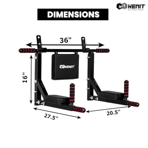 Image of 5 in 1 Wall Mount Pull Up Bar & Dip Station with Lat Pulldown Cable Pulley | Multi-Grip Chin Up Barbell Alternative for Home Gym Upper Body Workout, Arm & Ab Training (120 KG)
