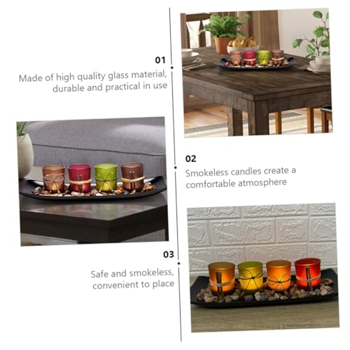 Candelabros de vidrio con velas LED Ciieeo pack de 4 6