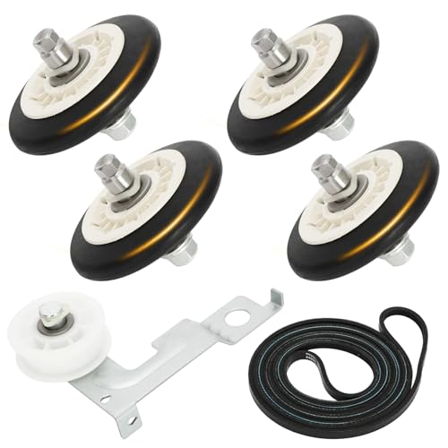 Dryer Repair Kit Compatible with ge Dryers Includes 4 PCS WE03X10008 Dryer Drum Roller WE12X10011 Dryer Belt and WE12X10013 Idler Pulley Assembly Note the Incompatible Models in Figure 6