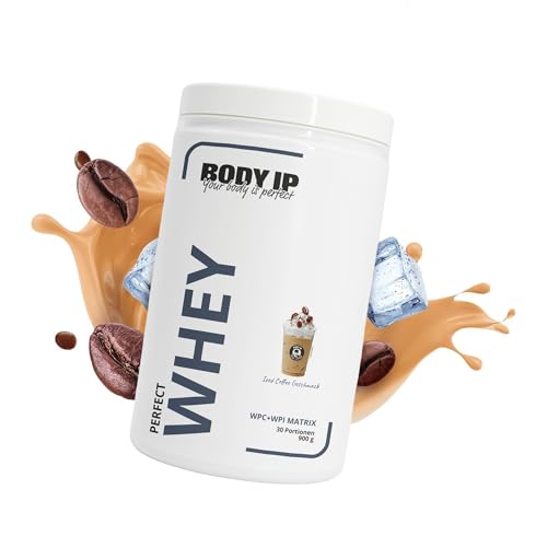 BODY IP Perfect Whey Protein Pulver | Iced Coffee | Eiweißpulver für Protein Shake & Muskelaufbau | hoher BCAA Anteil | 30 Portionen | Whey Isolat & Konzentrat | hoher Eiweißgehalt | 900g BODY IP Perfect Whey Protein Pulver | Iced Coffee | Eiweißpulver für Protein Shake & Muskelaufbau | hoher BCAA Anteil | 30 Portionen | Whey Isolat & Konzentrat | hoher Eiweißgehalt | 900g