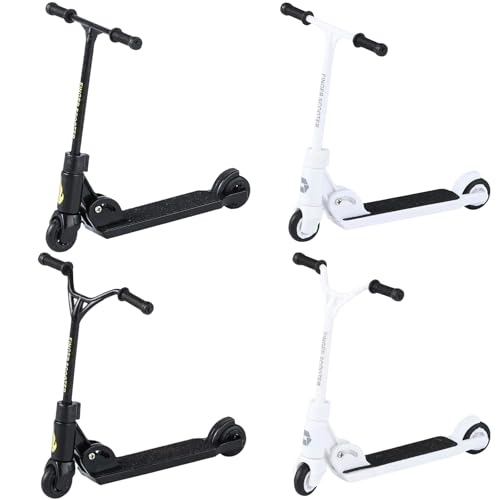 BAUCH 4er-Set Mini Scooter & Finger Scooter Finger Skateboard Set Miniatur Tricks Training Set für Geburtstags Halloween Weihnachten