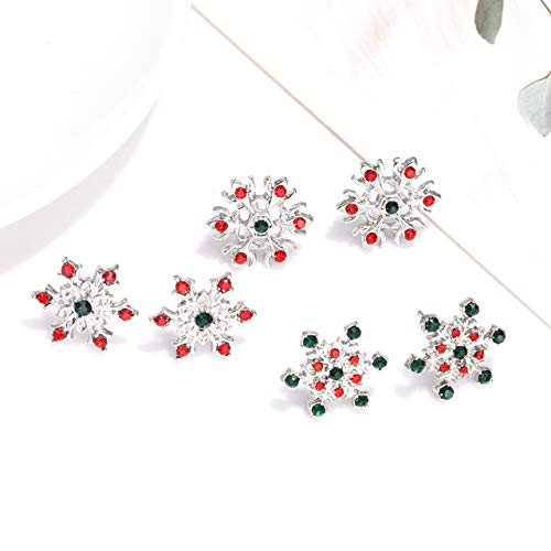 Snowflake Earrings For Women Girls Rhinestone Snowflake Stud Earrings Winter Holiday Earring Set Christmas Festive Jewelry Set (Style B) #TOP6