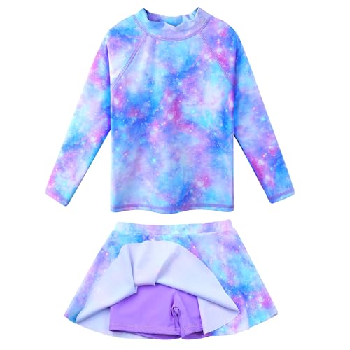 Opiniones de Trajes de dos piezas para Niña los más solicitados. 42 Traje de baño de dos piezas de manga larga para niña, UPF50+