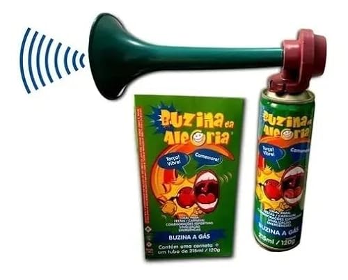 Buzina Gás Spray 215ml Com Corneta - Comemorações Festas Carnaval Sinalização De Emergências