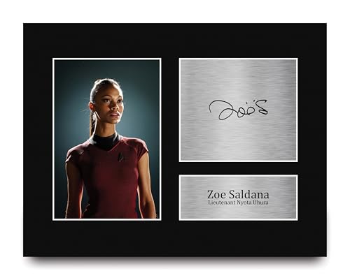 HWC Trading Zoe Saldana Star Trek Lieutenant Nyota Uhura Gifts Printed Signed Autograph Picture for Movie Memorabilia Fans - US Letter (ID-007332)