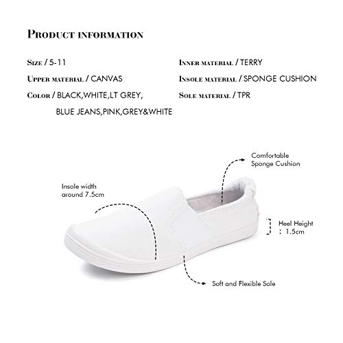 Image of FUNKYMONKEY Slip-On Canvas Sneakers for Women, Comfortable Lightweight Lace-Up Flat Casual Tennis Shoes Breathable Walking Shoes for Everyday Wear