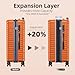 BEOW Luggage Sets 3 Piece Expandable Hard Sided Suitcase Sets 3 Pcs With Durable Spinner Wheels Lightweight Zipper Luggage With Tsa Lock Luggage Sets For Women Men Orange 20/24/28 Inch