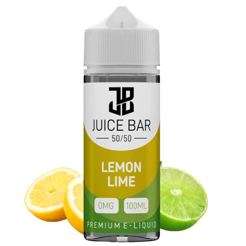 Juice Bar Series vape e liquid 50vg/50pg Disposable Vape, vape juice, No Nicotine Juice,0mg Fruit Menthol Ice,E Cigarettes Shortfill for Electronic Cigarette Vapes Box Mod Vape(Lemon Lime)